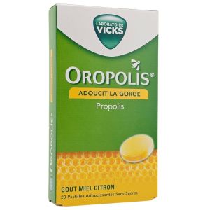 Oropolis Miel Citron Pastilles Boîte de 20