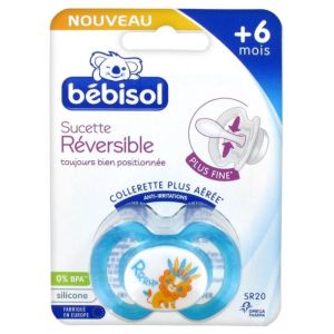 Bébisol Sucette Slimline Réversible Silicone SR20 Taille 2