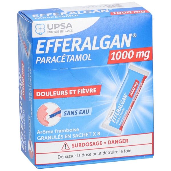 Efferalgan Framboise 1000 mg Granulés x8