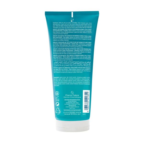 Keracnyl - Gel moussant nettoyant purifiant visage peau grasse 200 ml