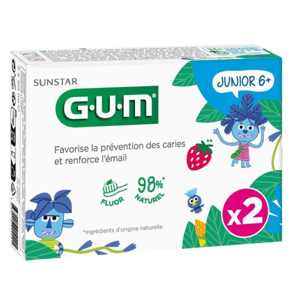 GUM Dentifrice Junior 50 ml x2