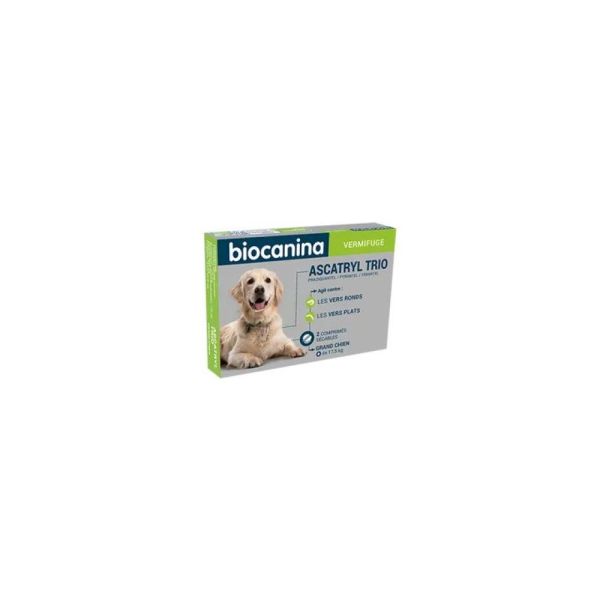 Biocanina Ascatryl Trio Grands Chiens L/XL Comprimés x2