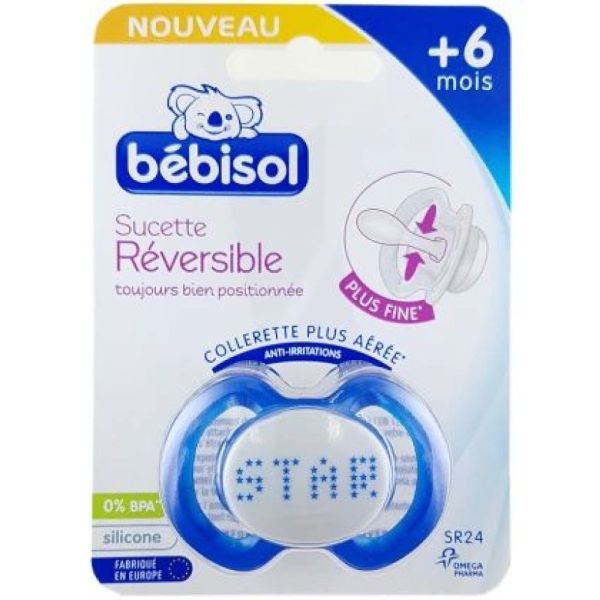 Bébisol Sucette Slimline Réversible Silicone SR24 Taille 2