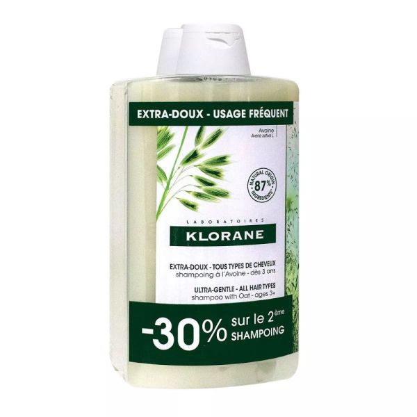 Klorane Shampooing au Lait d'Avoine 2 x 400 ml