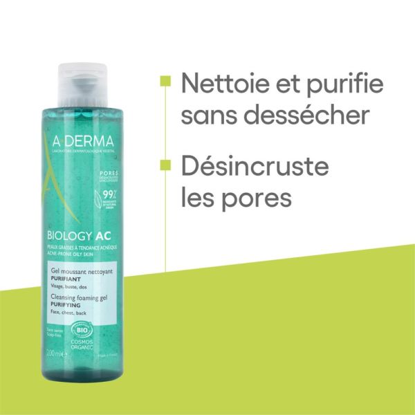 Gel moussant nettoyant purifiant BIOLOGY AC 200 ml